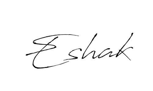 Design your own signature with our free online signature maker. With this signature software, you can create a handwritten (Antro_Vectra) signature for name Eshak. Eshak signature style 6 images and pictures png