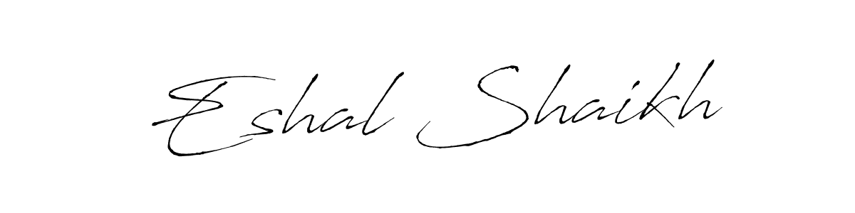 Eshal Shaikh stylish signature style. Best Handwritten Sign (Antro_Vectra) for my name. Handwritten Signature Collection Ideas for my name Eshal Shaikh. Eshal Shaikh signature style 6 images and pictures png