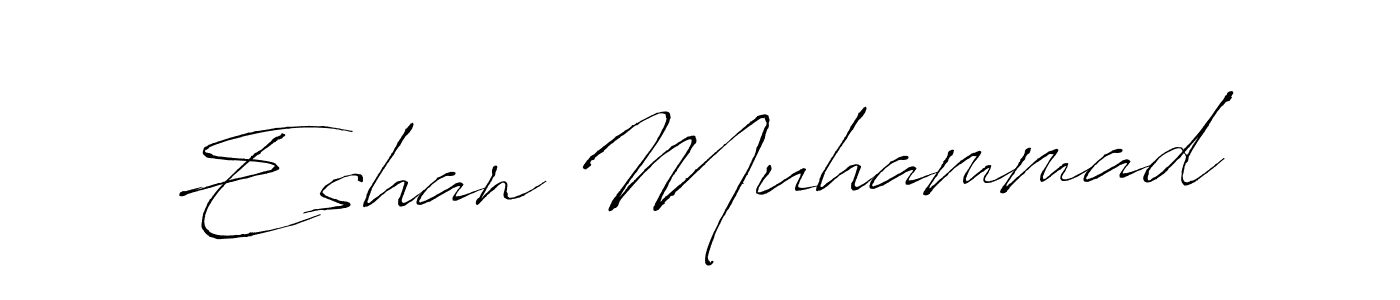 Antro_Vectra is a professional signature style that is perfect for those who want to add a touch of class to their signature. It is also a great choice for those who want to make their signature more unique. Get Eshan Muhammad name to fancy signature for free. Eshan Muhammad signature style 6 images and pictures png