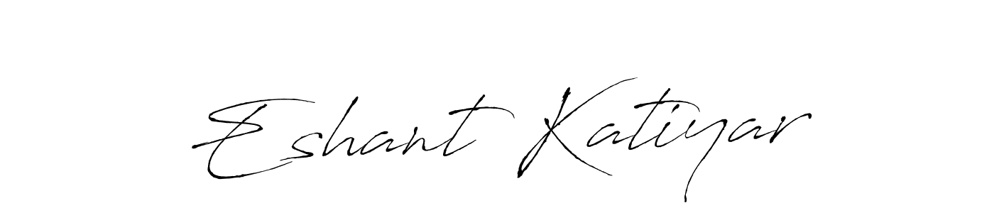 The best way (Antro_Vectra) to make a short signature is to pick only two or three words in your name. The name Eshant Katiyar include a total of six letters. For converting this name. Eshant Katiyar signature style 6 images and pictures png