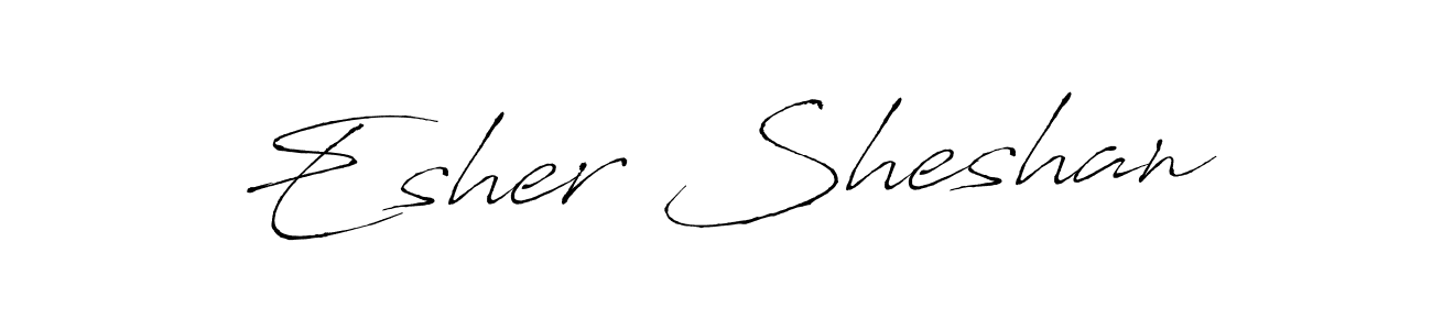 Make a beautiful signature design for name Esher Sheshan. With this signature (Antro_Vectra) style, you can create a handwritten signature for free. Esher Sheshan signature style 6 images and pictures png
