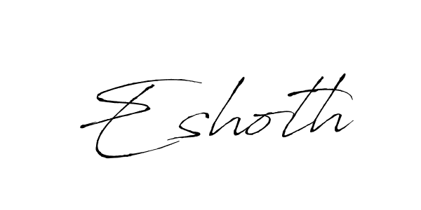 Make a beautiful signature design for name Eshoth. With this signature (Antro_Vectra) style, you can create a handwritten signature for free. Eshoth signature style 6 images and pictures png