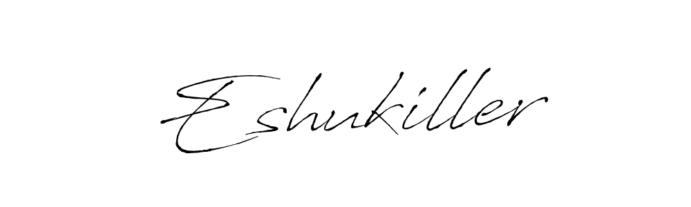 How to make Eshukiller name signature. Use Antro_Vectra style for creating short signs online. This is the latest handwritten sign. Eshukiller signature style 6 images and pictures png