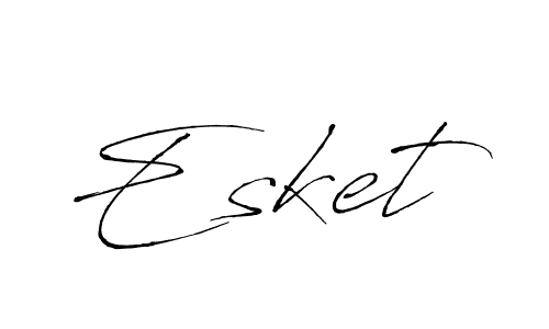 Make a beautiful signature design for name Esket. With this signature (Antro_Vectra) style, you can create a handwritten signature for free. Esket signature style 6 images and pictures png