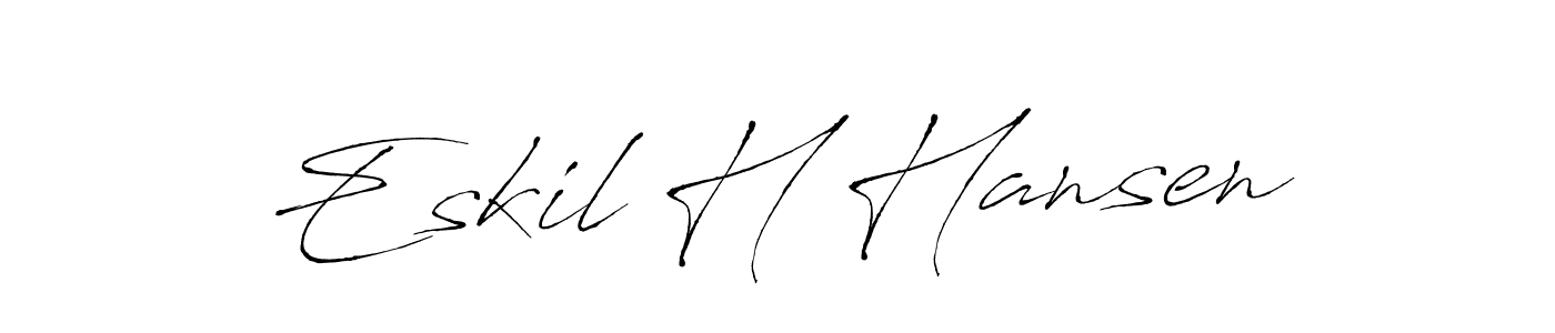 You should practise on your own different ways (Antro_Vectra) to write your name (Eskil H Hansen) in signature. don't let someone else do it for you. Eskil H Hansen signature style 6 images and pictures png