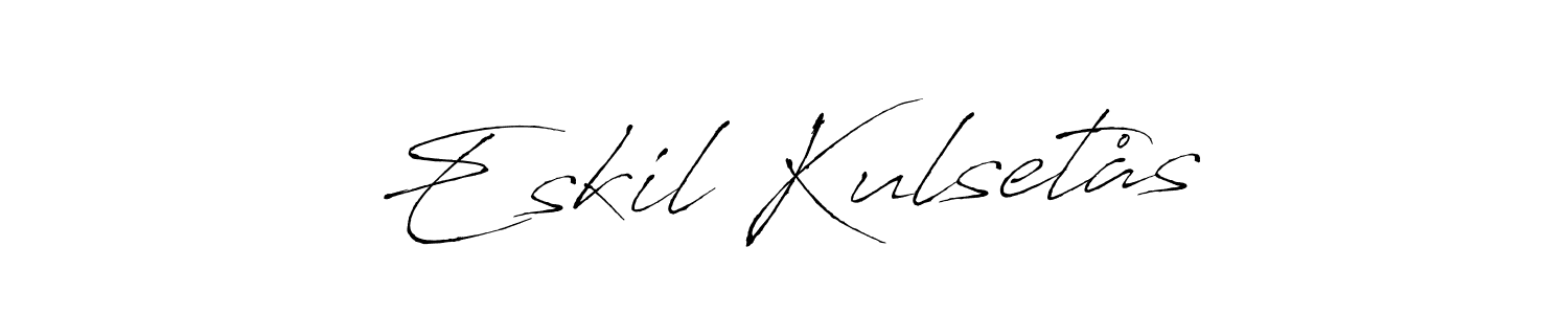 Eskil Kulsetås stylish signature style. Best Handwritten Sign (Antro_Vectra) for my name. Handwritten Signature Collection Ideas for my name Eskil Kulsetås. Eskil Kulsetås signature style 6 images and pictures png