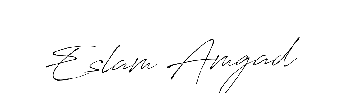 Make a beautiful signature design for name Eslam Amgad. With this signature (Antro_Vectra) style, you can create a handwritten signature for free. Eslam Amgad signature style 6 images and pictures png