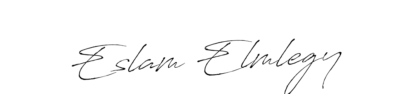 Make a beautiful signature design for name Eslam Elmlegy. With this signature (Antro_Vectra) style, you can create a handwritten signature for free. Eslam Elmlegy signature style 6 images and pictures png