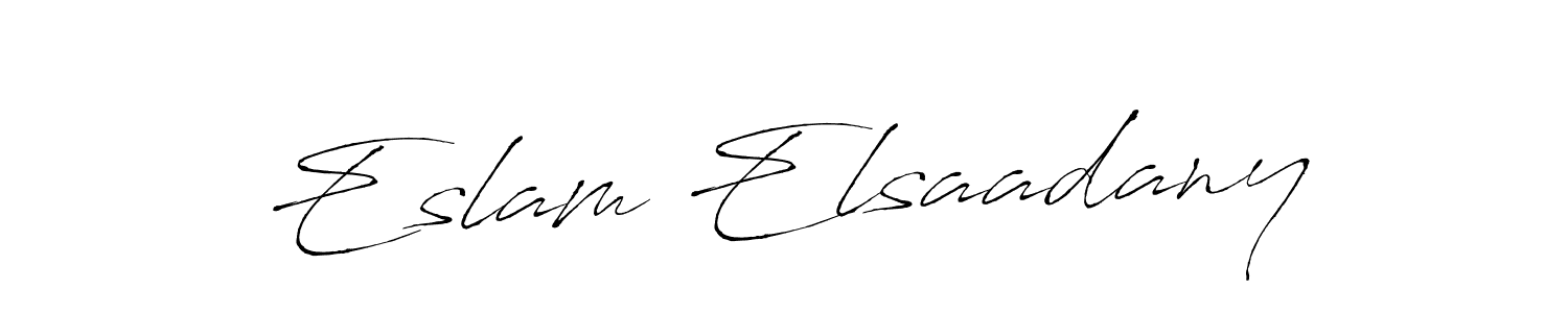 How to make Eslam Elsaadany name signature. Use Antro_Vectra style for creating short signs online. This is the latest handwritten sign. Eslam Elsaadany signature style 6 images and pictures png