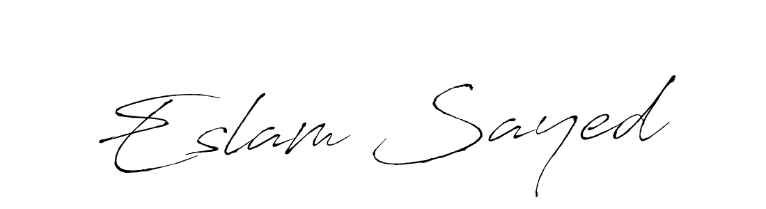 Make a beautiful signature design for name Eslam Sayed. With this signature (Antro_Vectra) style, you can create a handwritten signature for free. Eslam Sayed signature style 6 images and pictures png