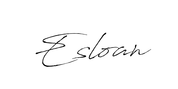 Make a beautiful signature design for name Esloan. With this signature (Antro_Vectra) style, you can create a handwritten signature for free. Esloan signature style 6 images and pictures png