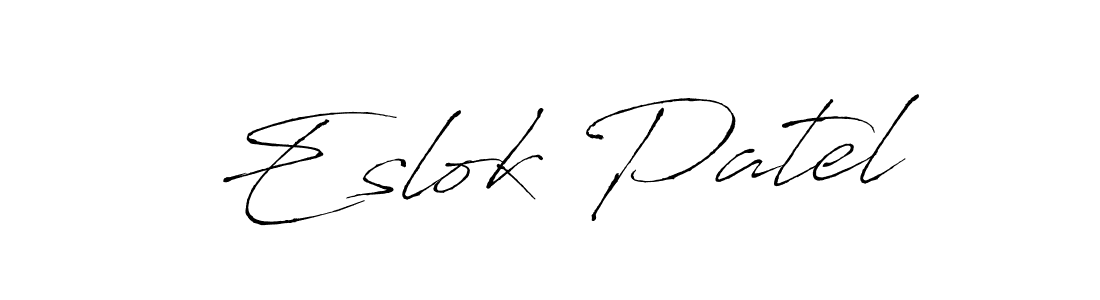 How to make Eslok Patel signature? Antro_Vectra is a professional autograph style. Create handwritten signature for Eslok Patel name. Eslok Patel signature style 6 images and pictures png