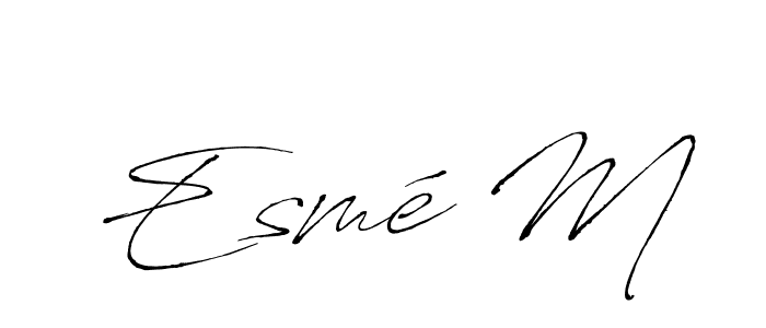 The best way (Antro_Vectra) to make a short signature is to pick only two or three words in your name. The name Esmé M include a total of six letters. For converting this name. Esmé M signature style 6 images and pictures png