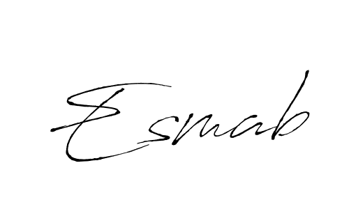 Use a signature maker to create a handwritten signature online. With this signature software, you can design (Antro_Vectra) your own signature for name Esmab. Esmab signature style 6 images and pictures png