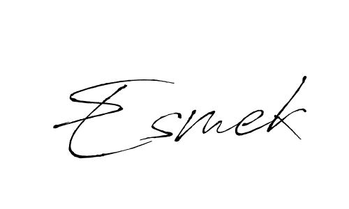 Use a signature maker to create a handwritten signature online. With this signature software, you can design (Antro_Vectra) your own signature for name Esmek. Esmek signature style 6 images and pictures png