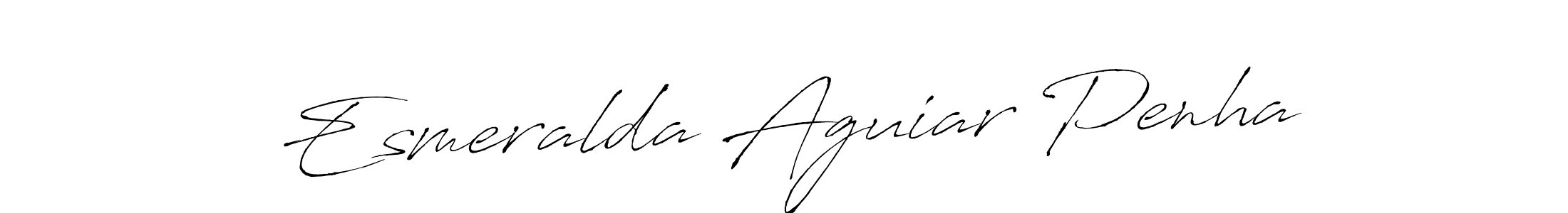 How to make Esmeralda Aguiar Penha name signature. Use Antro_Vectra style for creating short signs online. This is the latest handwritten sign. Esmeralda Aguiar Penha signature style 6 images and pictures png