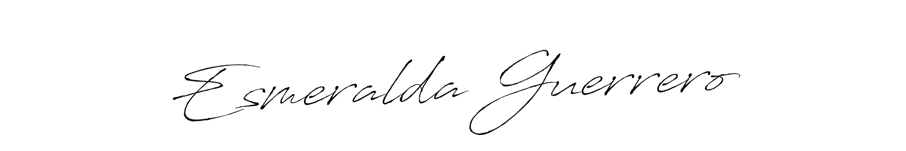 How to make Esmeralda Guerrero name signature. Use Antro_Vectra style for creating short signs online. This is the latest handwritten sign. Esmeralda Guerrero signature style 6 images and pictures png