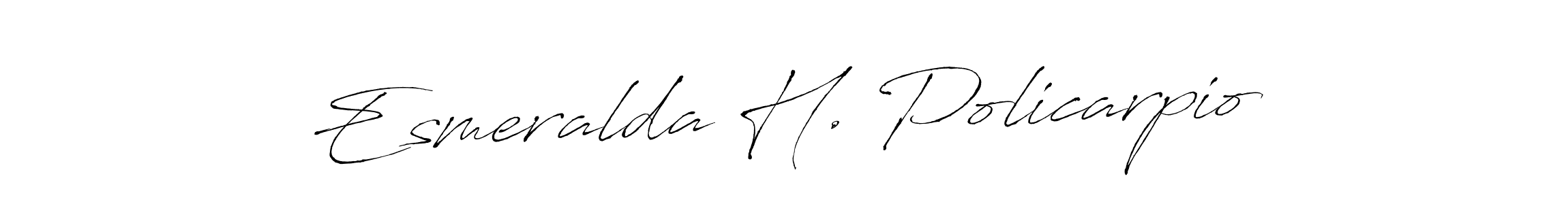 It looks lik you need a new signature style for name Esmeralda H. Policarpio. Design unique handwritten (Antro_Vectra) signature with our free signature maker in just a few clicks. Esmeralda H. Policarpio signature style 6 images and pictures png