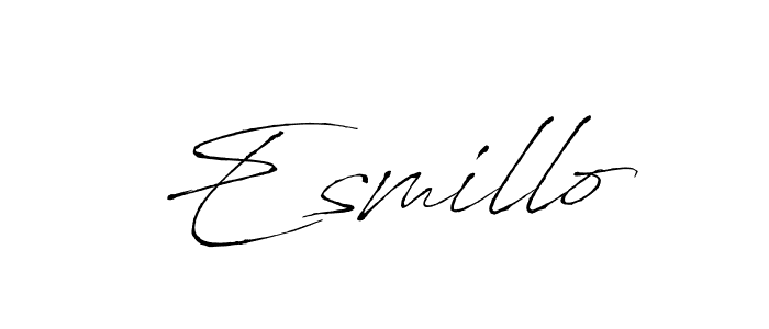 The best way (Antro_Vectra) to make a short signature is to pick only two or three words in your name. The name Esmillo include a total of six letters. For converting this name. Esmillo signature style 6 images and pictures png