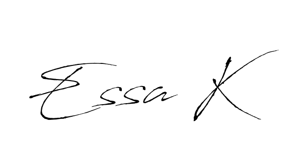 How to make Essa K signature? Antro_Vectra is a professional autograph style. Create handwritten signature for Essa K name. Essa K signature style 6 images and pictures png