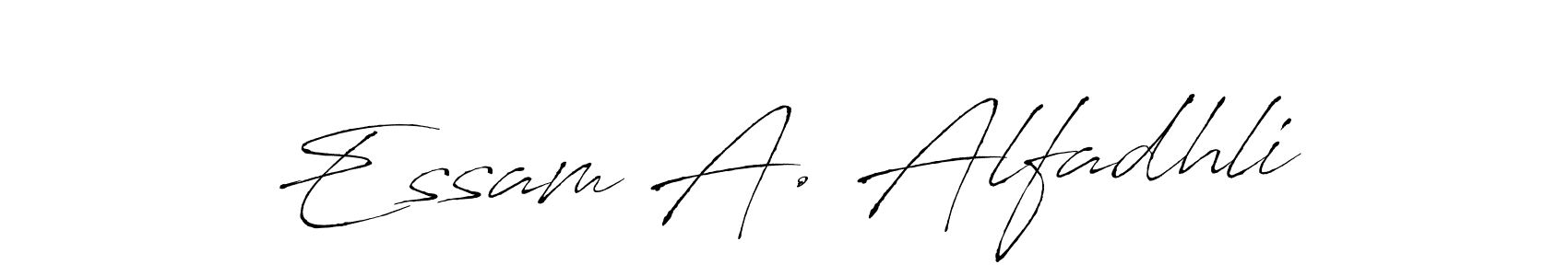 Essam A. Alfadhli stylish signature style. Best Handwritten Sign (Antro_Vectra) for my name. Handwritten Signature Collection Ideas for my name Essam A. Alfadhli. Essam A. Alfadhli signature style 6 images and pictures png