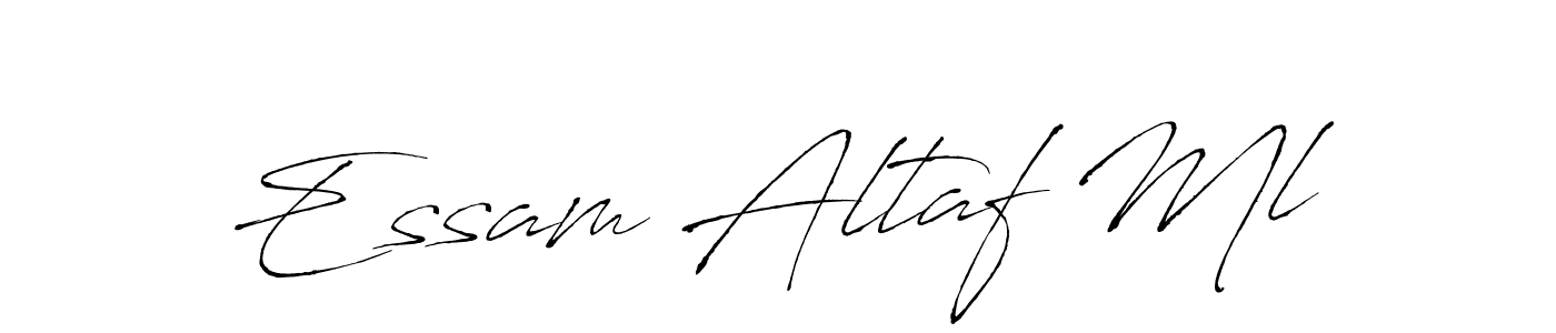 How to make Essam Altaf Ml name signature. Use Antro_Vectra style for creating short signs online. This is the latest handwritten sign. Essam Altaf Ml signature style 6 images and pictures png