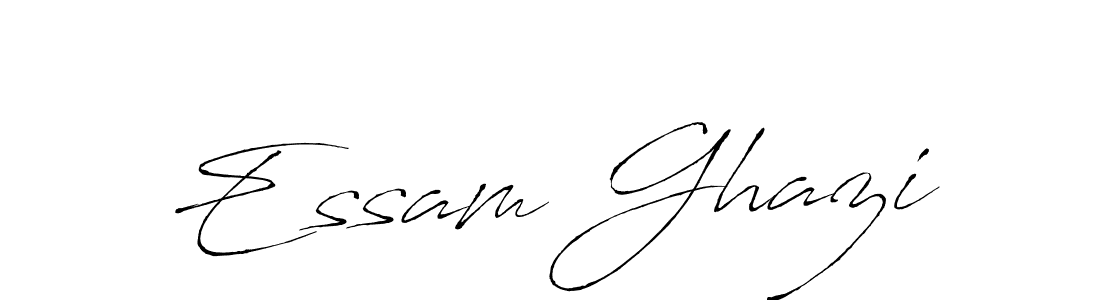 if you are searching for the best signature style for your name Essam Ghazi. so please give up your signature search. here we have designed multiple signature styles  using Antro_Vectra. Essam Ghazi signature style 6 images and pictures png