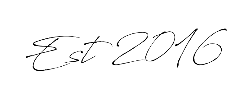 Design your own signature with our free online signature maker. With this signature software, you can create a handwritten (Antro_Vectra) signature for name Est 2016. Est 2016 signature style 6 images and pictures png