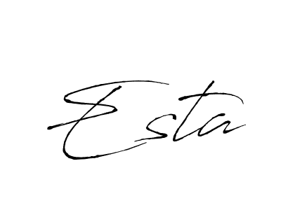 Make a beautiful signature design for name Esta. With this signature (Antro_Vectra) style, you can create a handwritten signature for free. Esta signature style 6 images and pictures png