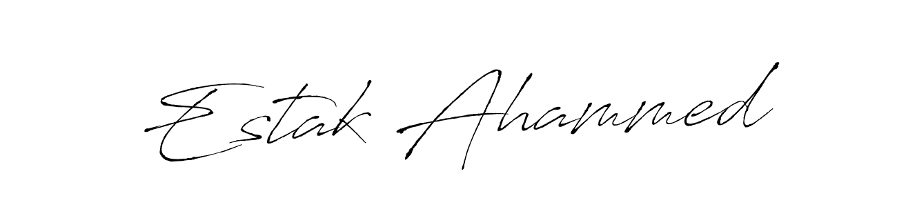 Also we have Estak Ahammed name is the best signature style. Create professional handwritten signature collection using Antro_Vectra autograph style. Estak Ahammed signature style 6 images and pictures png