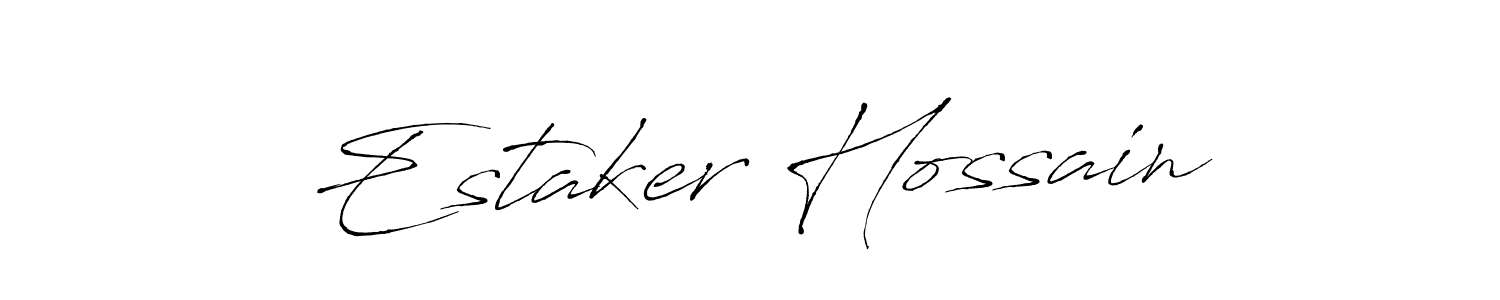 Also You can easily find your signature by using the search form. We will create Estaker Hossain name handwritten signature images for you free of cost using Antro_Vectra sign style. Estaker Hossain signature style 6 images and pictures png