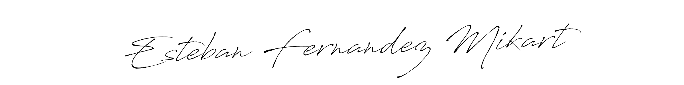 How to make Esteban Fernandez Mikart name signature. Use Antro_Vectra style for creating short signs online. This is the latest handwritten sign. Esteban Fernandez Mikart signature style 6 images and pictures png