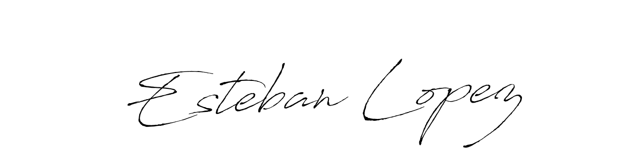 Make a beautiful signature design for name Esteban Lopez. With this signature (Antro_Vectra) style, you can create a handwritten signature for free. Esteban Lopez signature style 6 images and pictures png