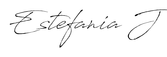 Discover how Estefania J looks in an executive cursive font (Antro_Vectra). Perfect for legal documents, invoices, and certificates. Estefania J signature style 6 images and pictures png