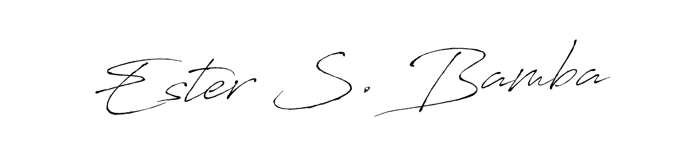 You should practise on your own different ways (Antro_Vectra) to write your name (Ester S. Bamba) in signature. don't let someone else do it for you. Ester S. Bamba signature style 6 images and pictures png