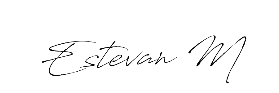 Similarly Antro_Vectra is the best handwritten signature design. Signature creator online .You can use it as an online autograph creator for name Estevan M. Estevan M signature style 6 images and pictures png