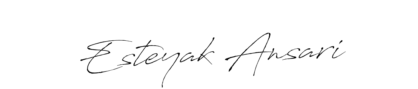 Use a signature maker to create a handwritten signature online. With this signature software, you can design (Antro_Vectra) your own signature for name Esteyak Ansari. Esteyak Ansari signature style 6 images and pictures png