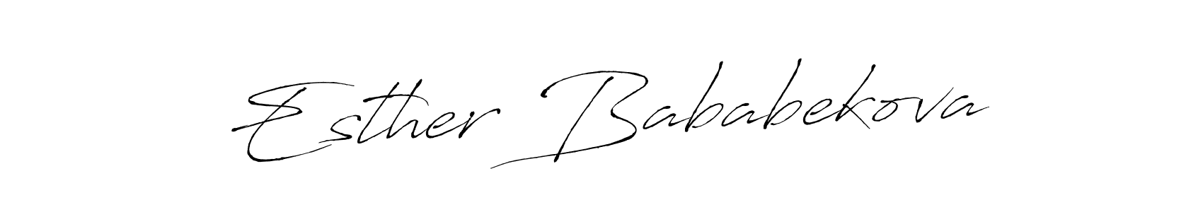 Antro_Vectra is a professional signature style that is perfect for those who want to add a touch of class to their signature. It is also a great choice for those who want to make their signature more unique. Get Esther Bababekova name to fancy signature for free. Esther Bababekova signature style 6 images and pictures png