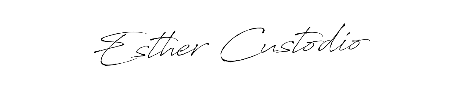 Antro_Vectra is a professional signature style that is perfect for those who want to add a touch of class to their signature. It is also a great choice for those who want to make their signature more unique. Get Esther Custodio name to fancy signature for free. Esther Custodio signature style 6 images and pictures png