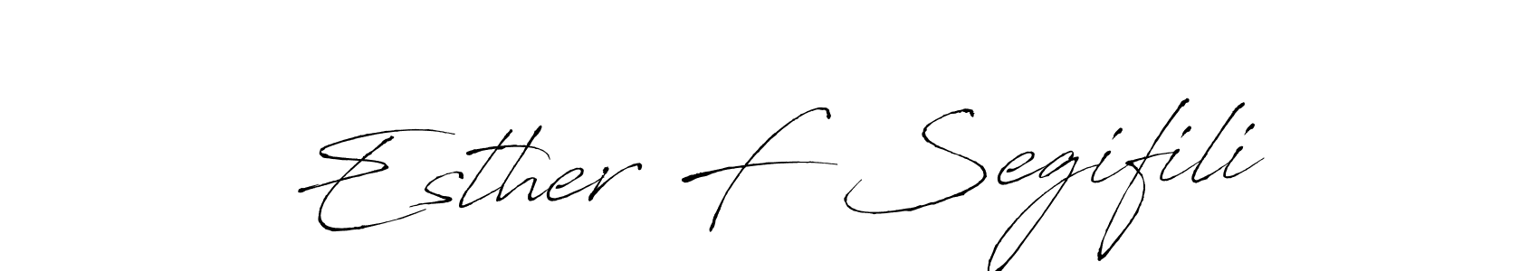 Also You can easily find your signature by using the search form. We will create Esther F Segifili name handwritten signature images for you free of cost using Antro_Vectra sign style. Esther F Segifili signature style 6 images and pictures png