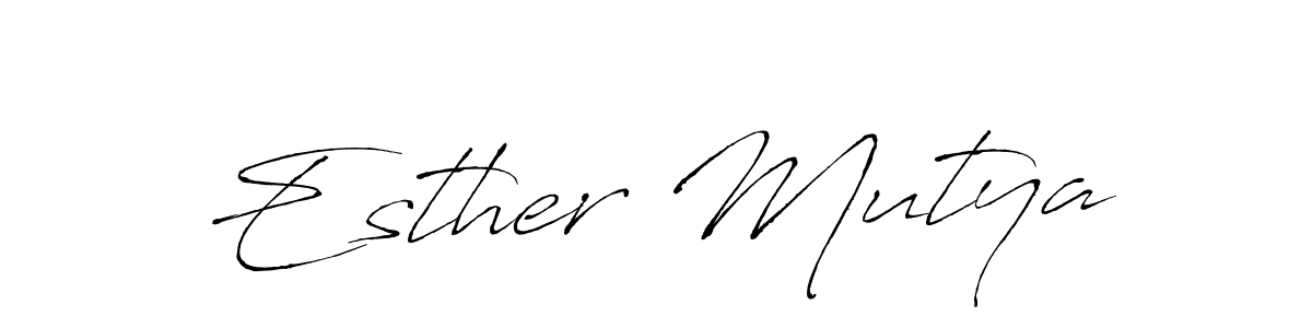 How to make Esther Mutya name signature. Use Antro_Vectra style for creating short signs online. This is the latest handwritten sign. Esther Mutya signature style 6 images and pictures png