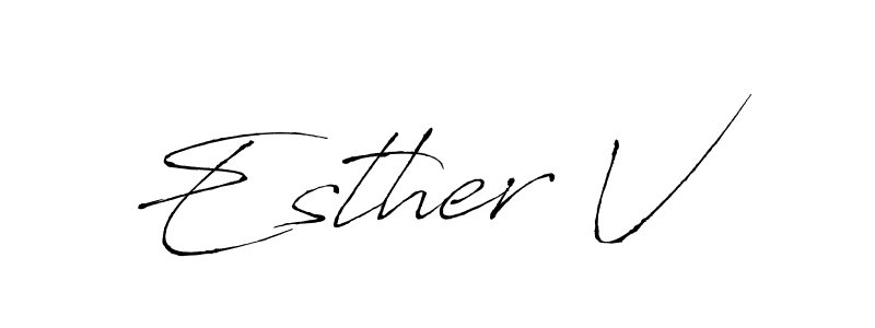 It looks lik you need a new signature style for name Esther V. Design unique handwritten (Antro_Vectra) signature with our free signature maker in just a few clicks. Esther V signature style 6 images and pictures png