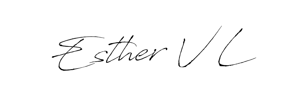 Create a beautiful signature design for name Esther V L. With this signature (Antro_Vectra) fonts, you can make a handwritten signature for free. Esther V L signature style 6 images and pictures png