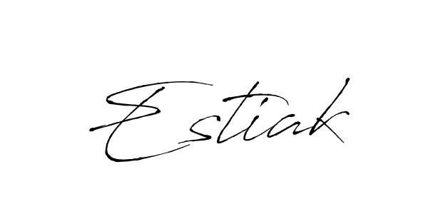 Make a beautiful signature design for name Estiak. With this signature (Antro_Vectra) style, you can create a handwritten signature for free. Estiak signature style 6 images and pictures png
