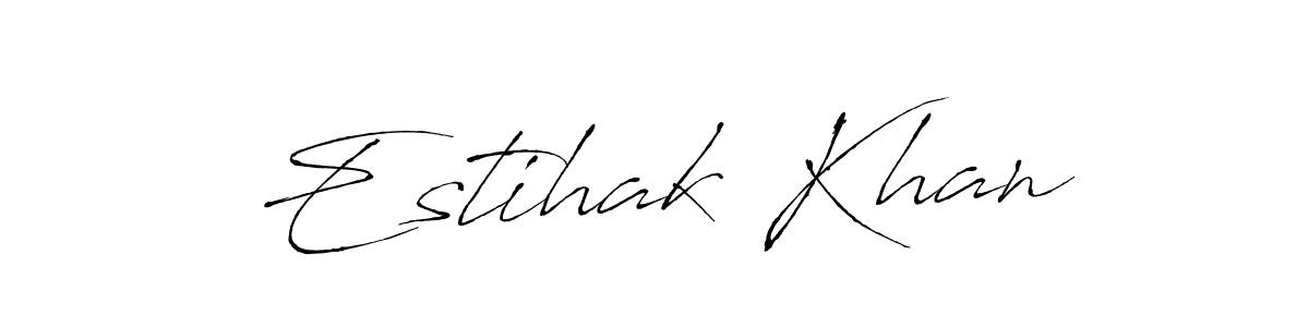 You should practise on your own different ways (Antro_Vectra) to write your name (Estihak Khan) in signature. don't let someone else do it for you. Estihak Khan signature style 6 images and pictures png