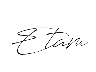 How to make Etam name signature. Use Antro_Vectra style for creating short signs online. This is the latest handwritten sign. Etam signature style 6 images and pictures png