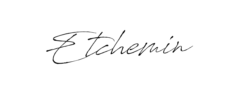 Antro_Vectra is a professional signature style that is perfect for those who want to add a touch of class to their signature. It is also a great choice for those who want to make their signature more unique. Get Etchemin name to fancy signature for free. Etchemin signature style 6 images and pictures png