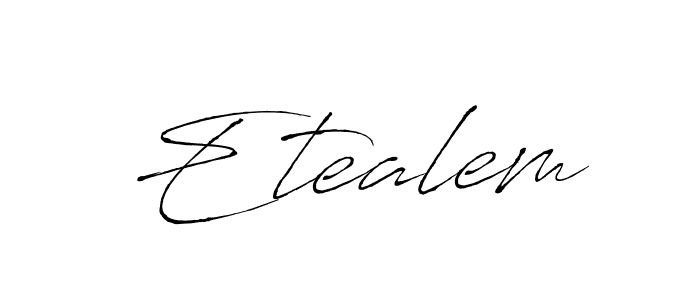 How to make Etealem name signature. Use Antro_Vectra style for creating short signs online. This is the latest handwritten sign. Etealem signature style 6 images and pictures png