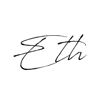 Make a beautiful signature design for name Eth. With this signature (Antro_Vectra) style, you can create a handwritten signature for free. Eth signature style 6 images and pictures png