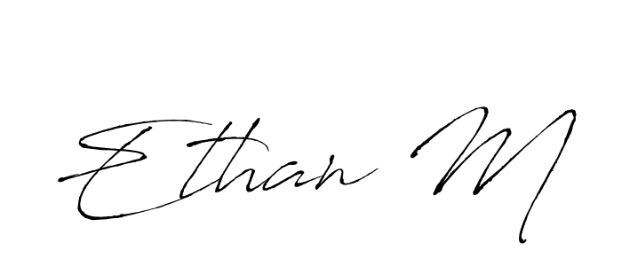 Design your own signature with our free online signature maker. With this signature software, you can create a handwritten (Antro_Vectra) signature for name Ethan M. Ethan M signature style 6 images and pictures png